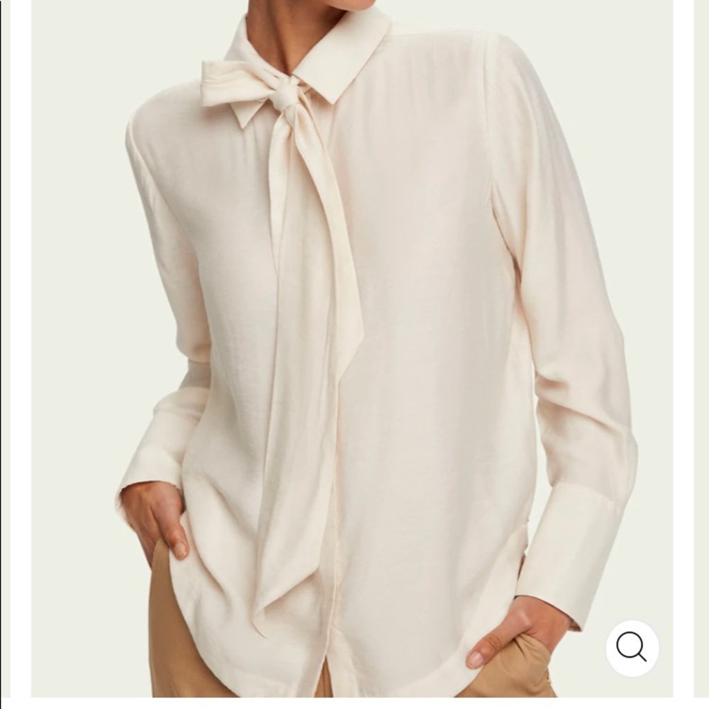 Scotch &Soda bow neck long sleeve button down shirt 👚